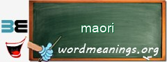 WordMeaning blackboard for maori